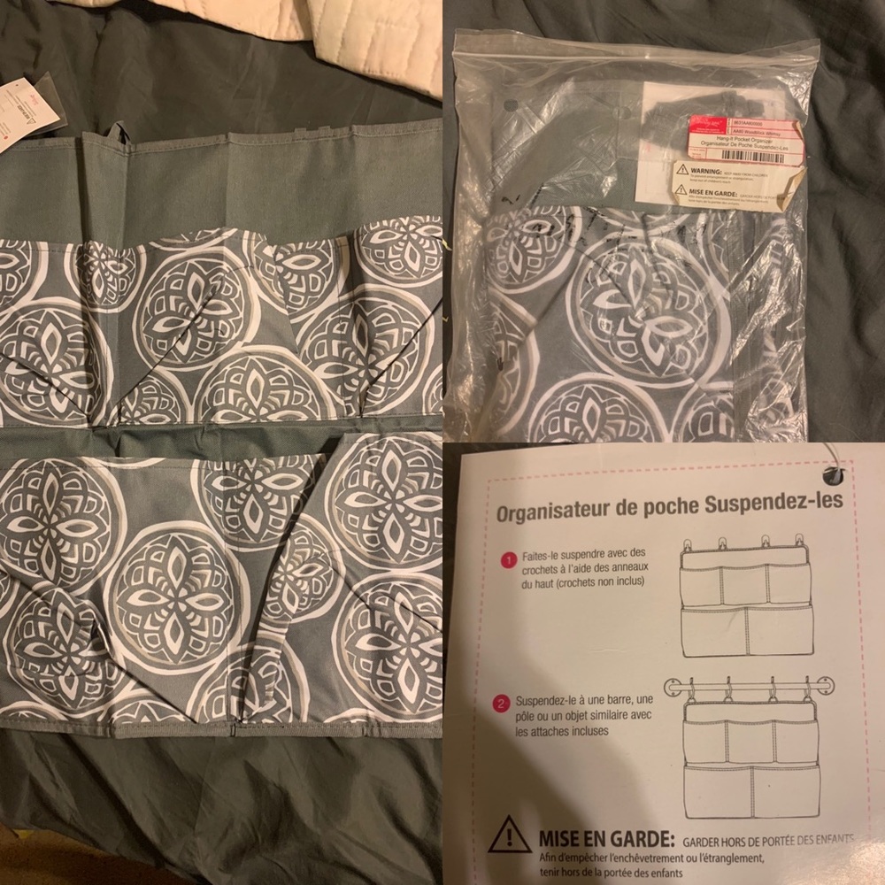 Hang-It Pocket Organizer in Woodblock Whimsy pattern.